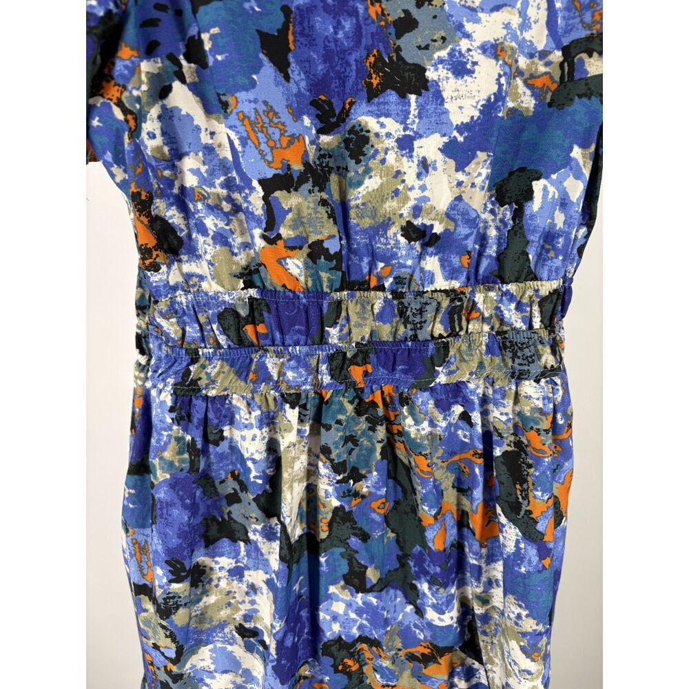 NWT Anthropologie Blue Abstract Boho Floral Maxi Dress - Picture 6 of 6
